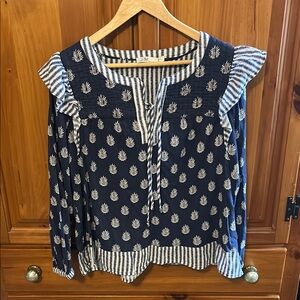 Vineyard Vines block print gauze top